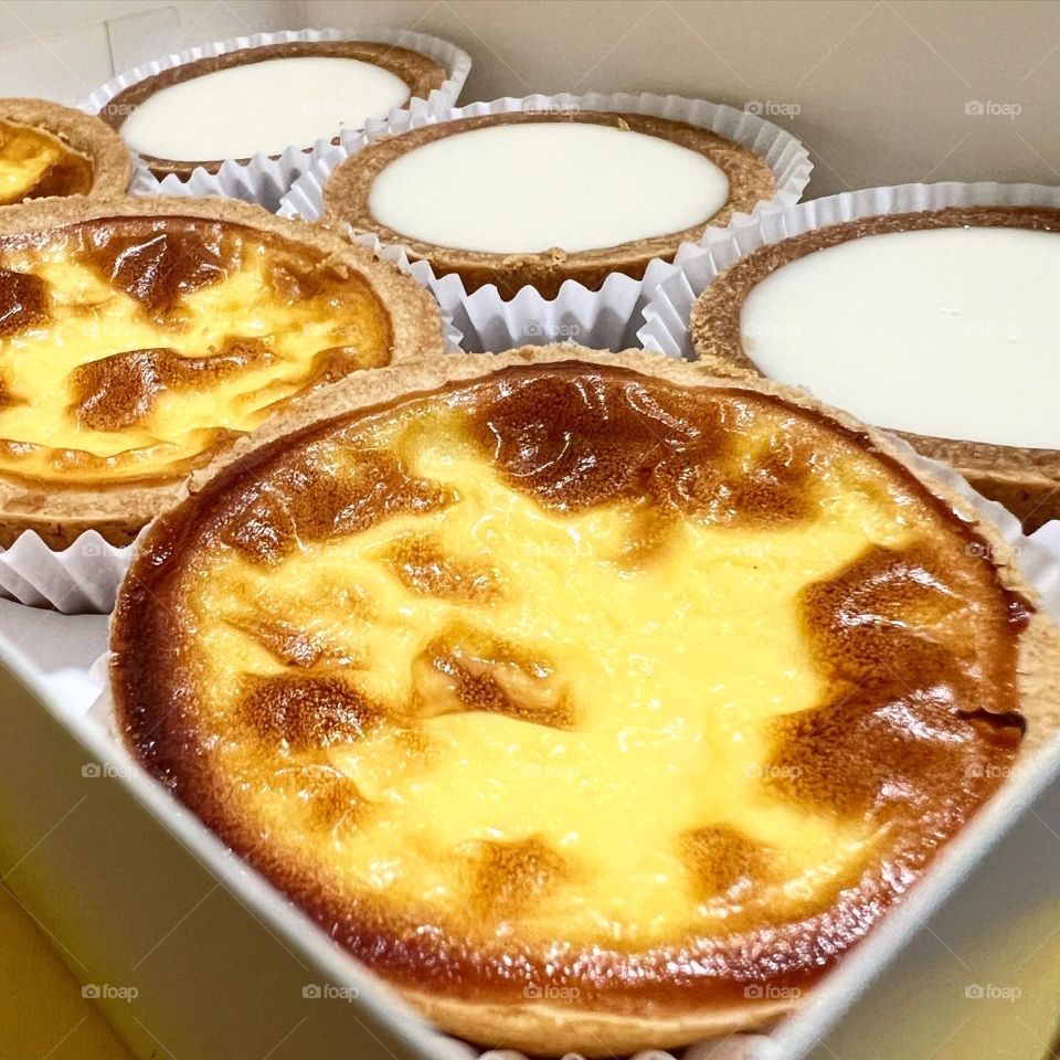 Homemade egg tarts and bean curd tarts 