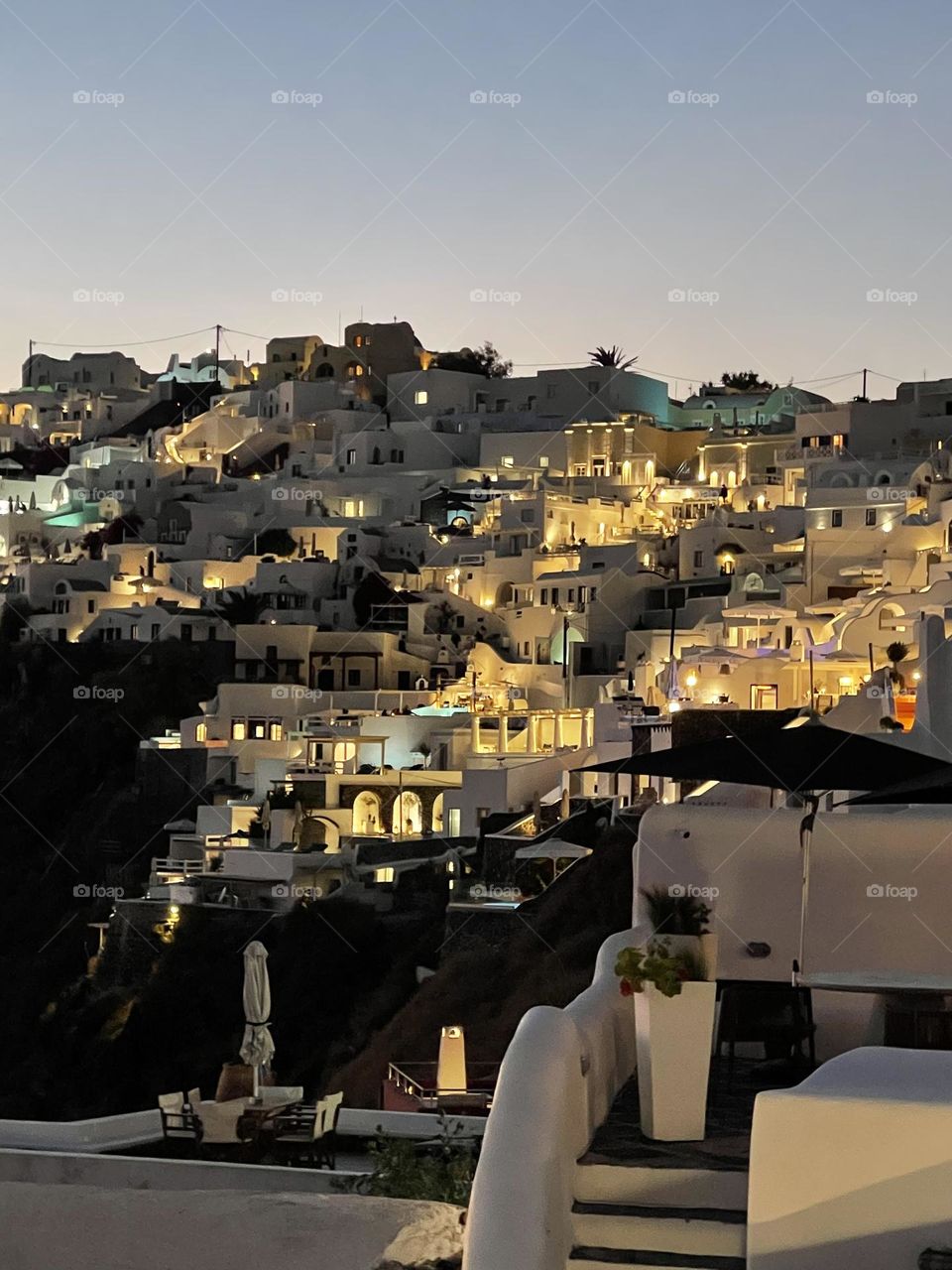 Santorini home lights