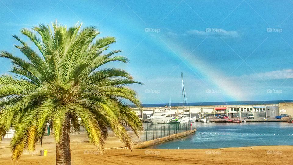 View of rainbow in sky