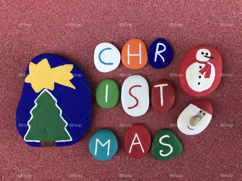 Christmas stones design 