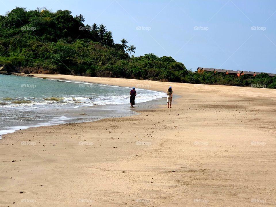 Enjoy walking at beach