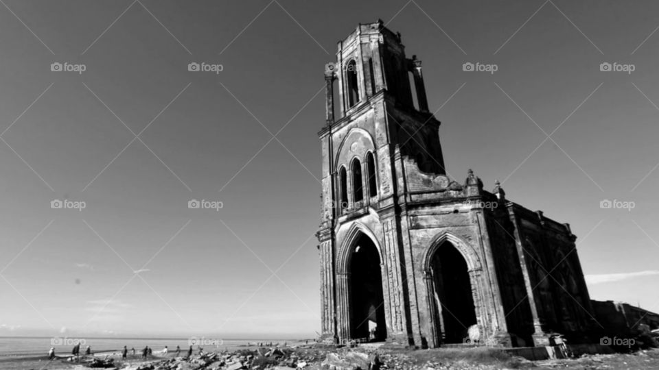 Hai Hau Church (Viet Nam) - B&W