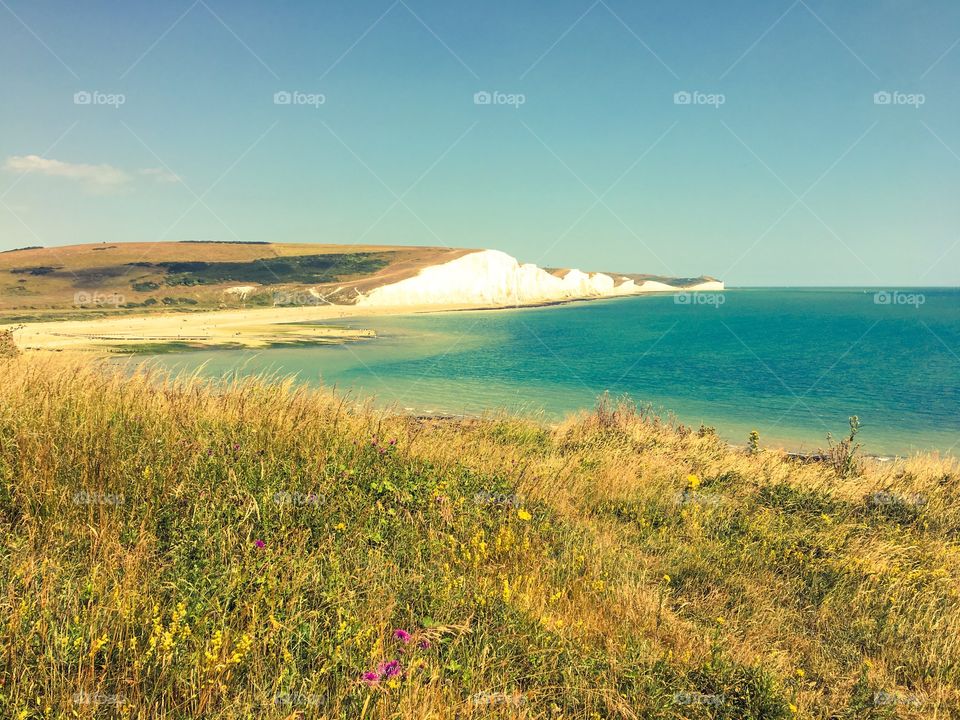 Seven Sisters seascape sussex England 