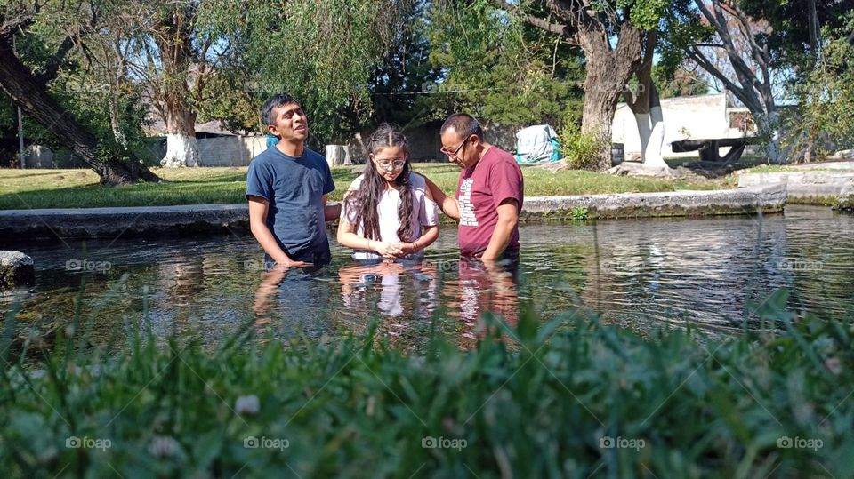 spring baptism, a nice place with lots of green.