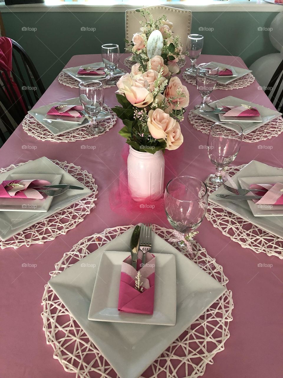 Pink Table Setting 