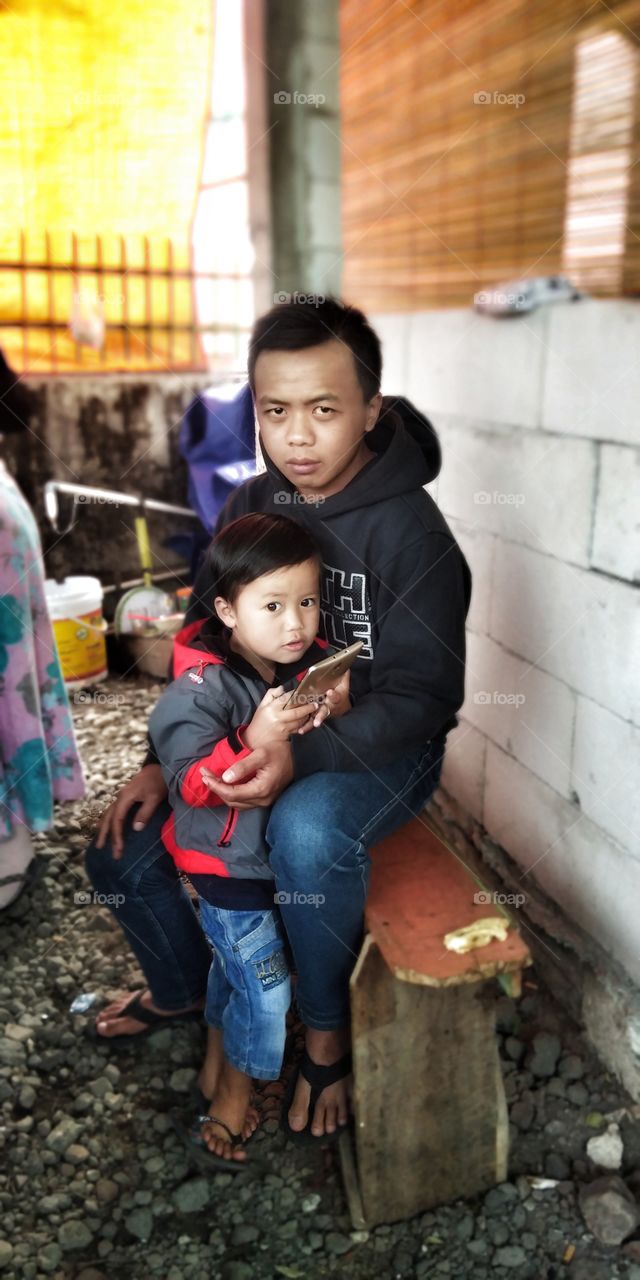 young father and son