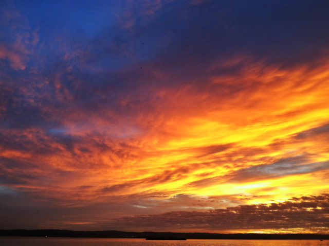 sunset fire hudson valley summer sky by delvec