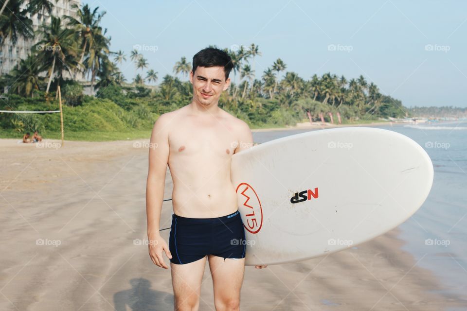 Guy with a surf board