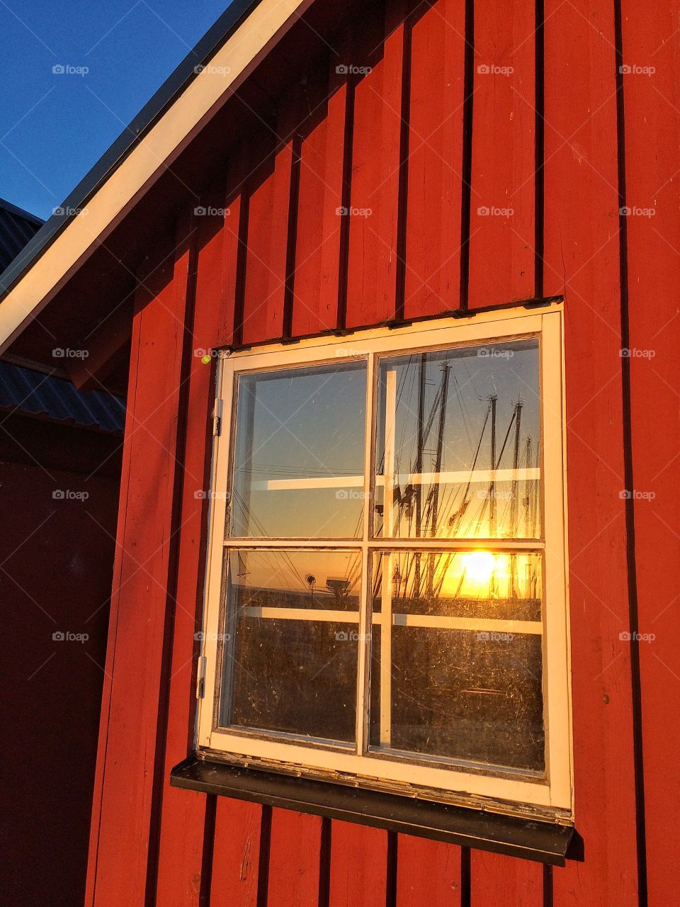 Sunset in a window