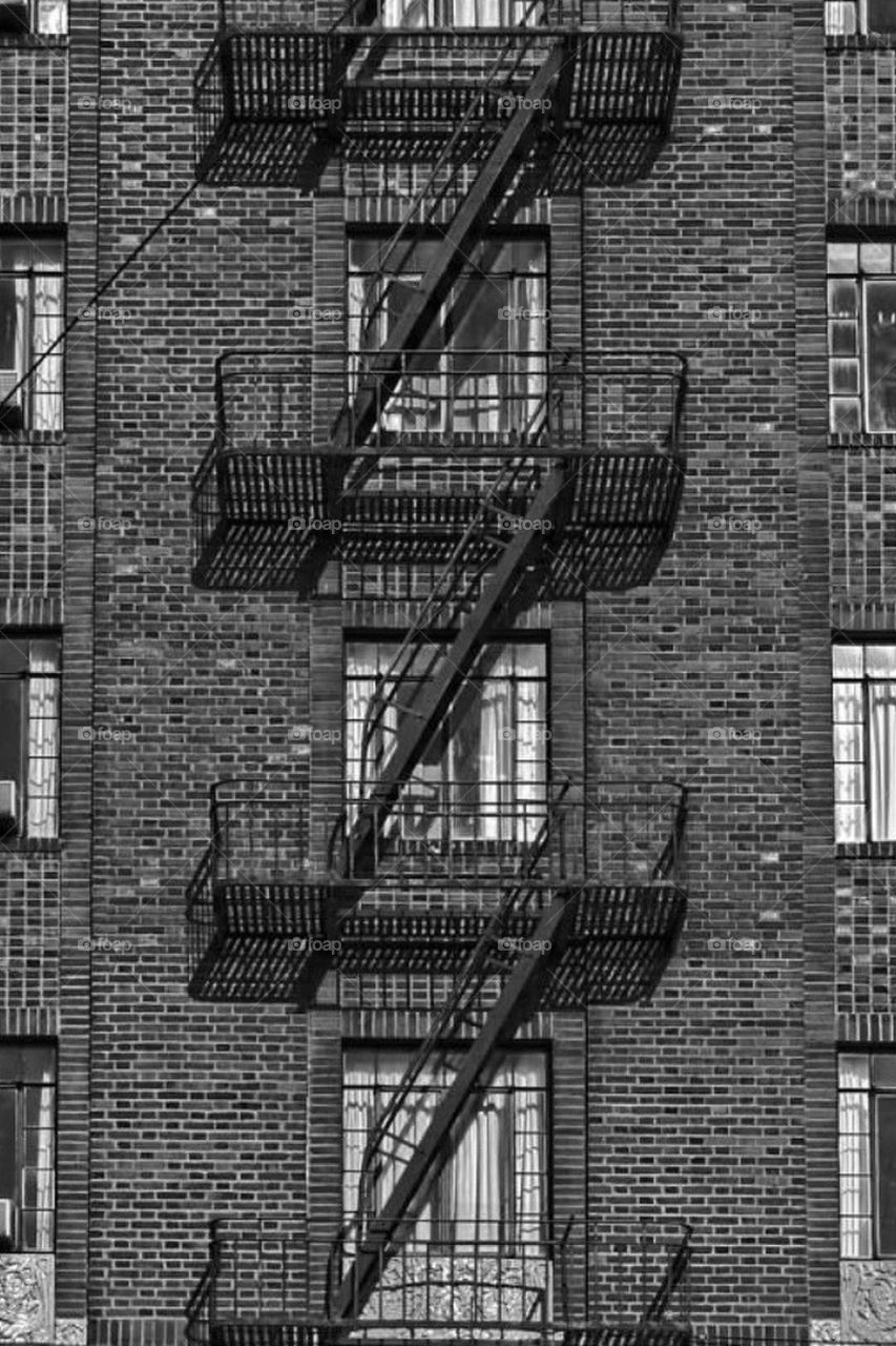 stairs black and white old school fire escape by kghilieri