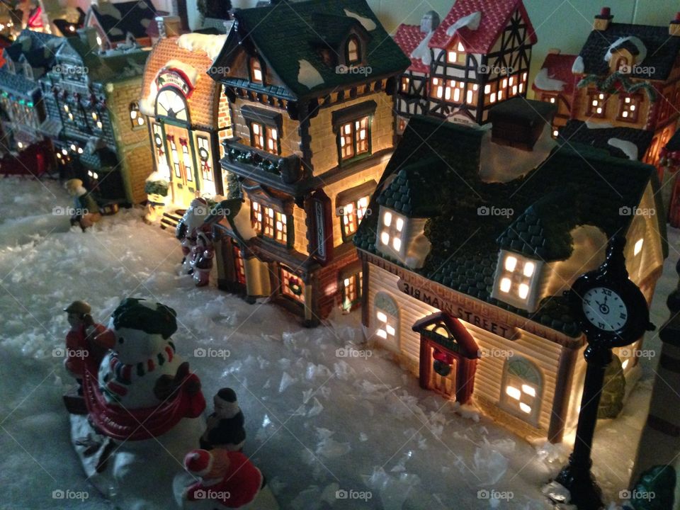 Lighted Christmas village