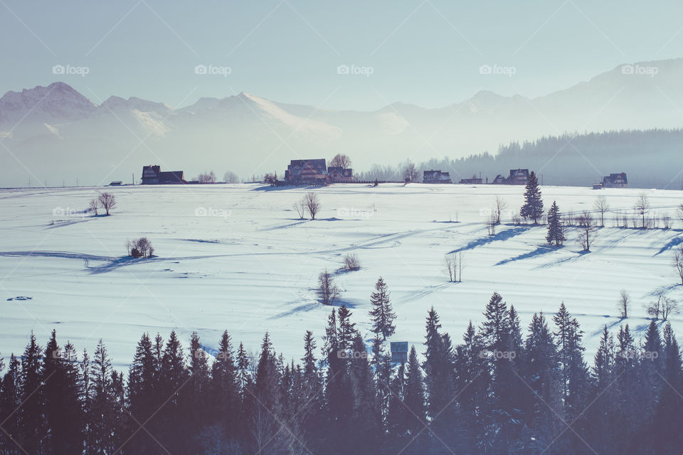 The Tatra Mountains landscape in morning light