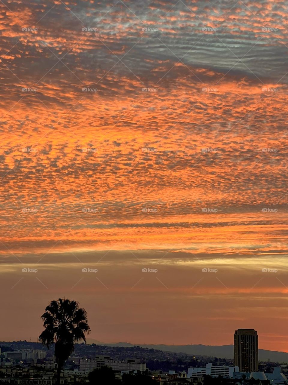 Beautiful sunrise in Westlake, Los Angeles California 