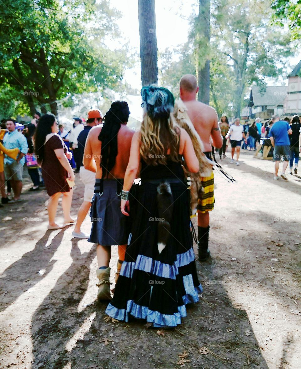 People enjoying  a festival.