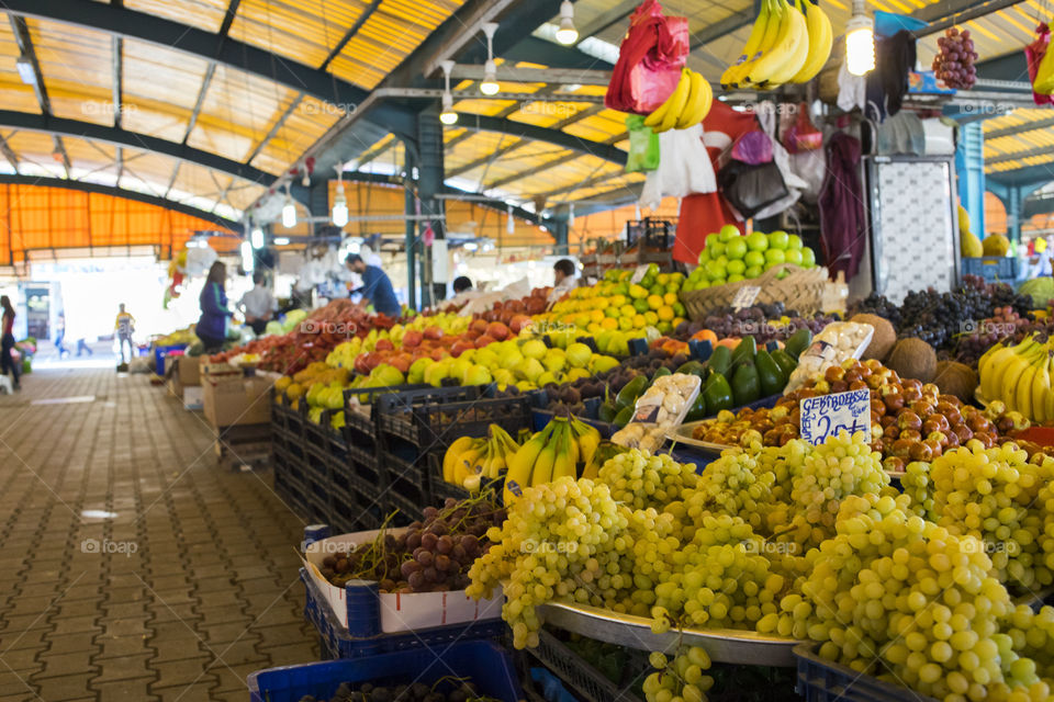 vegetable market Wide-angle view