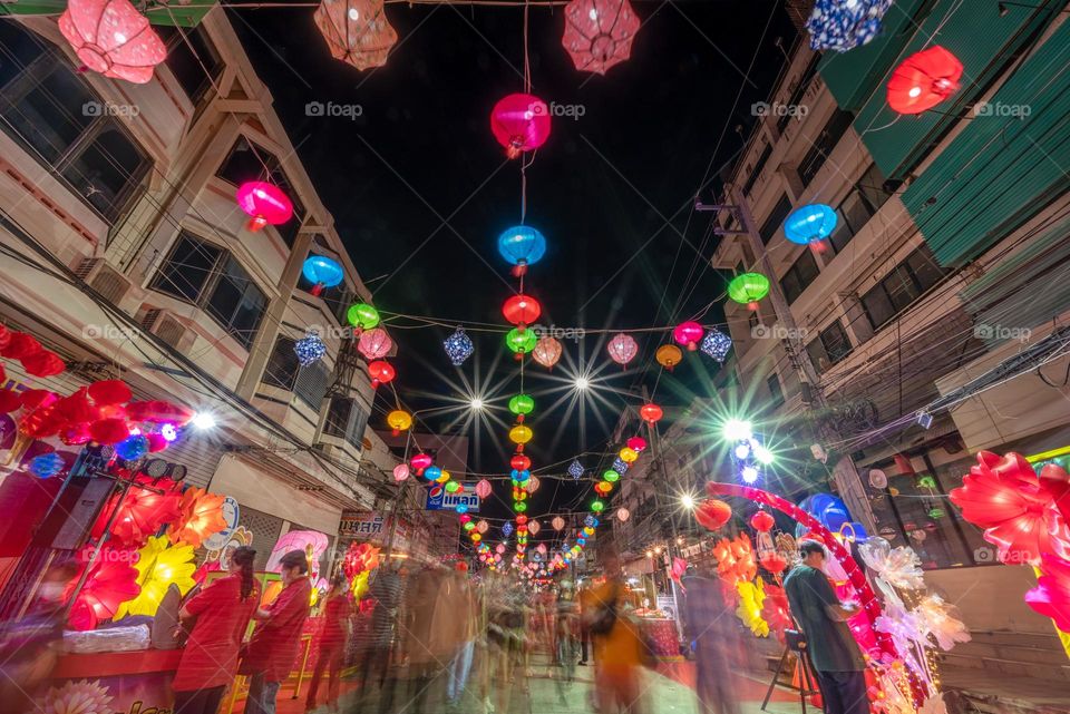 People shopping in Chainese New Year