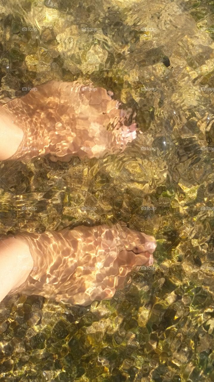 Feeling the freshness of the Atlantic ocean's water in a hot summer day!