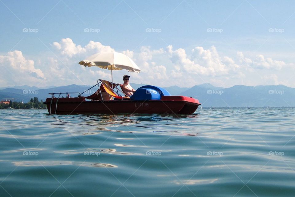 Paddle boat on Lake Constance 