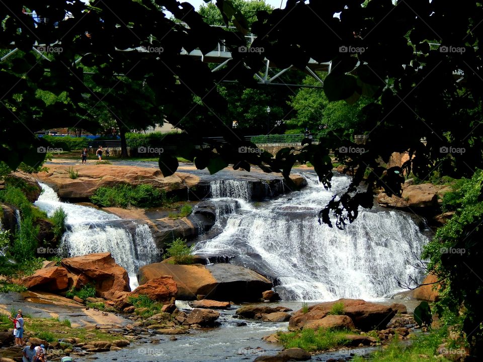 Waterfall on the Reedy river in Greenville, South Carolina