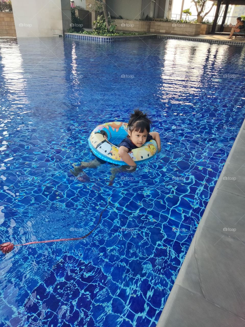 Blue pool kid