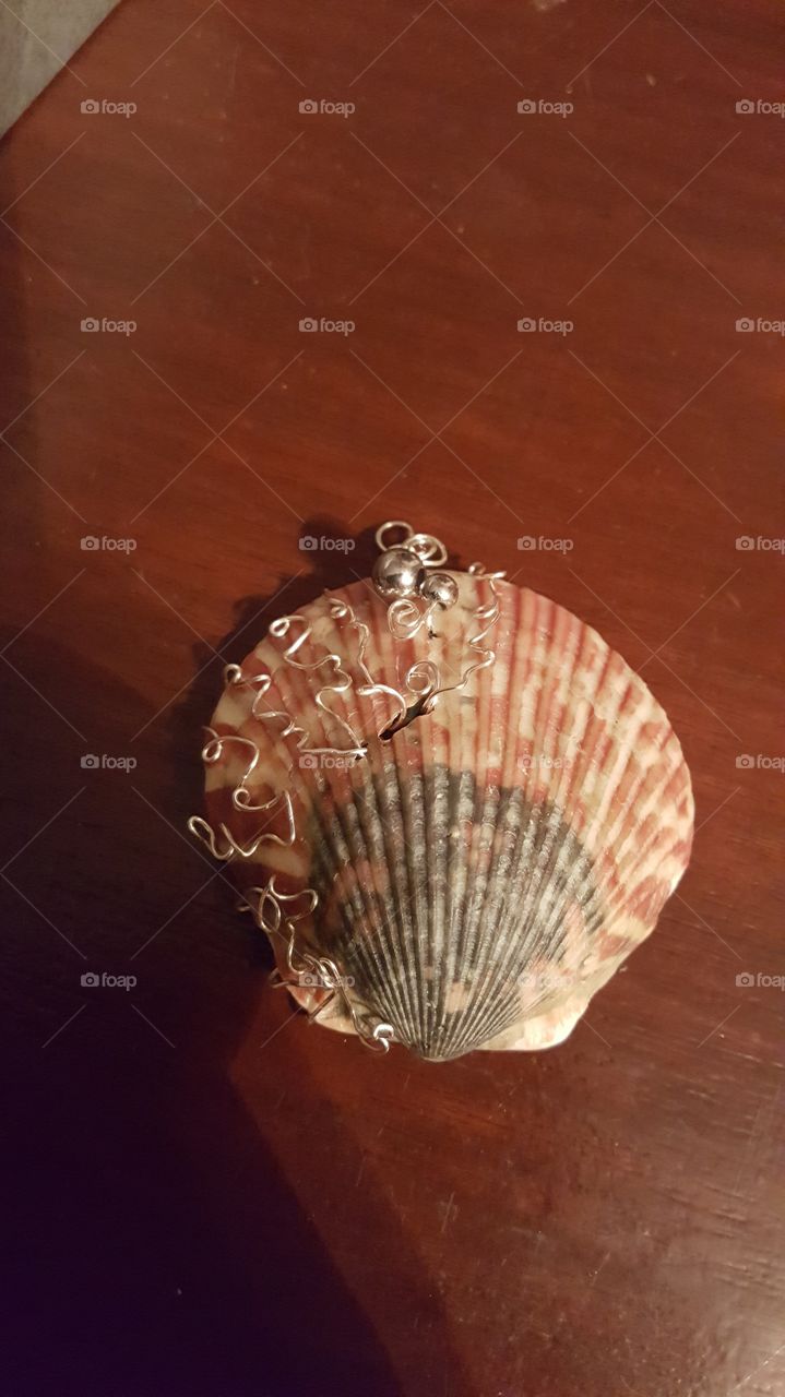 Handmade seashell necklace charm