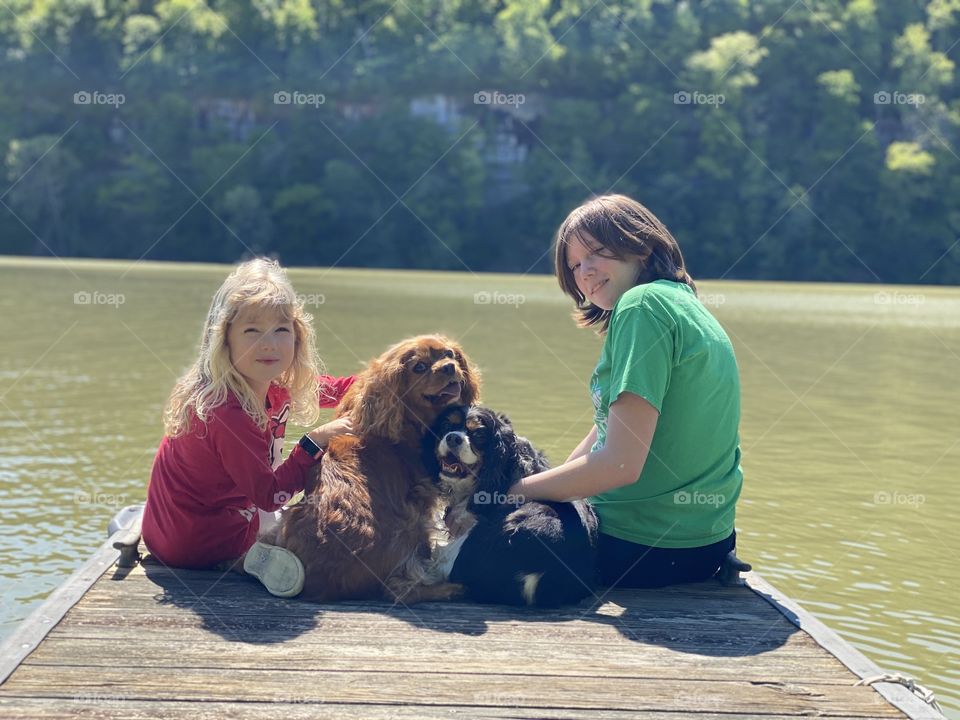 Kids, dogs & the lake