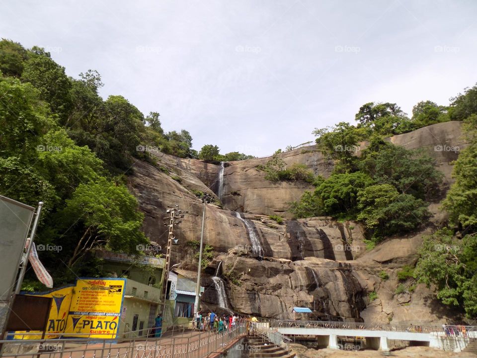 Mountain side : One of the best places in south India kuttralam falls very pleasant and beautiful