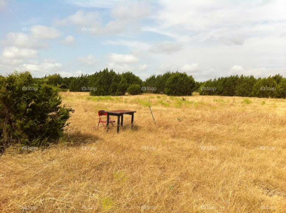 Desk in the middle of no where