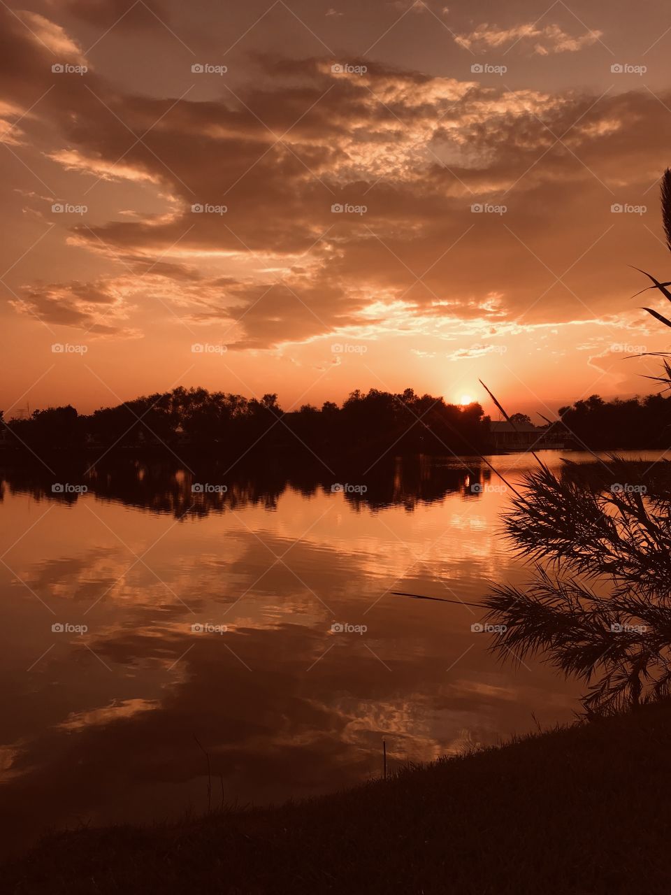 The Sun is Disappearing beyond the Horizon. The Clouds have gathered to witness the completion of the Twilight to Night.  