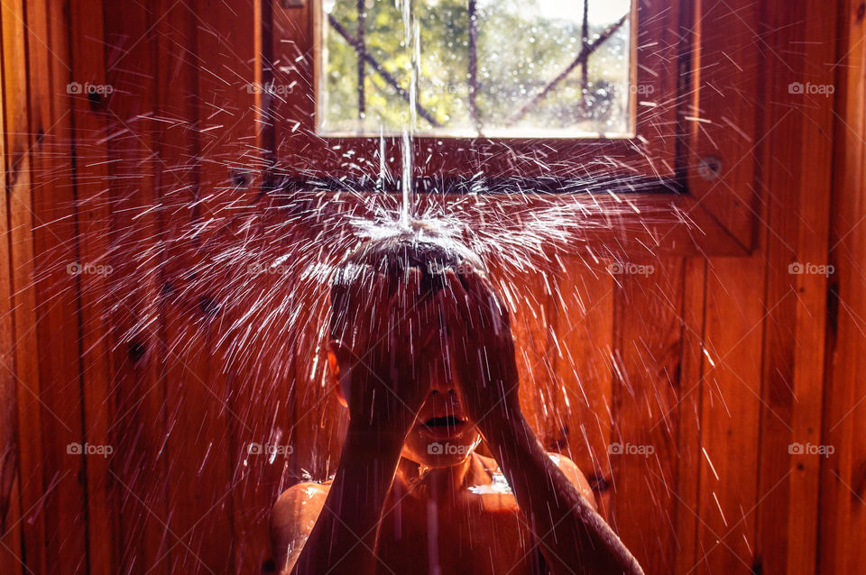 Taking shower