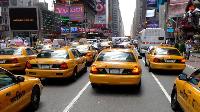 yellow buildings cars lights by misshope
