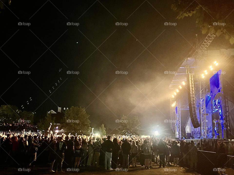 Latenight fans cheering on the headliner at a music festival in Salt Lake City in May 