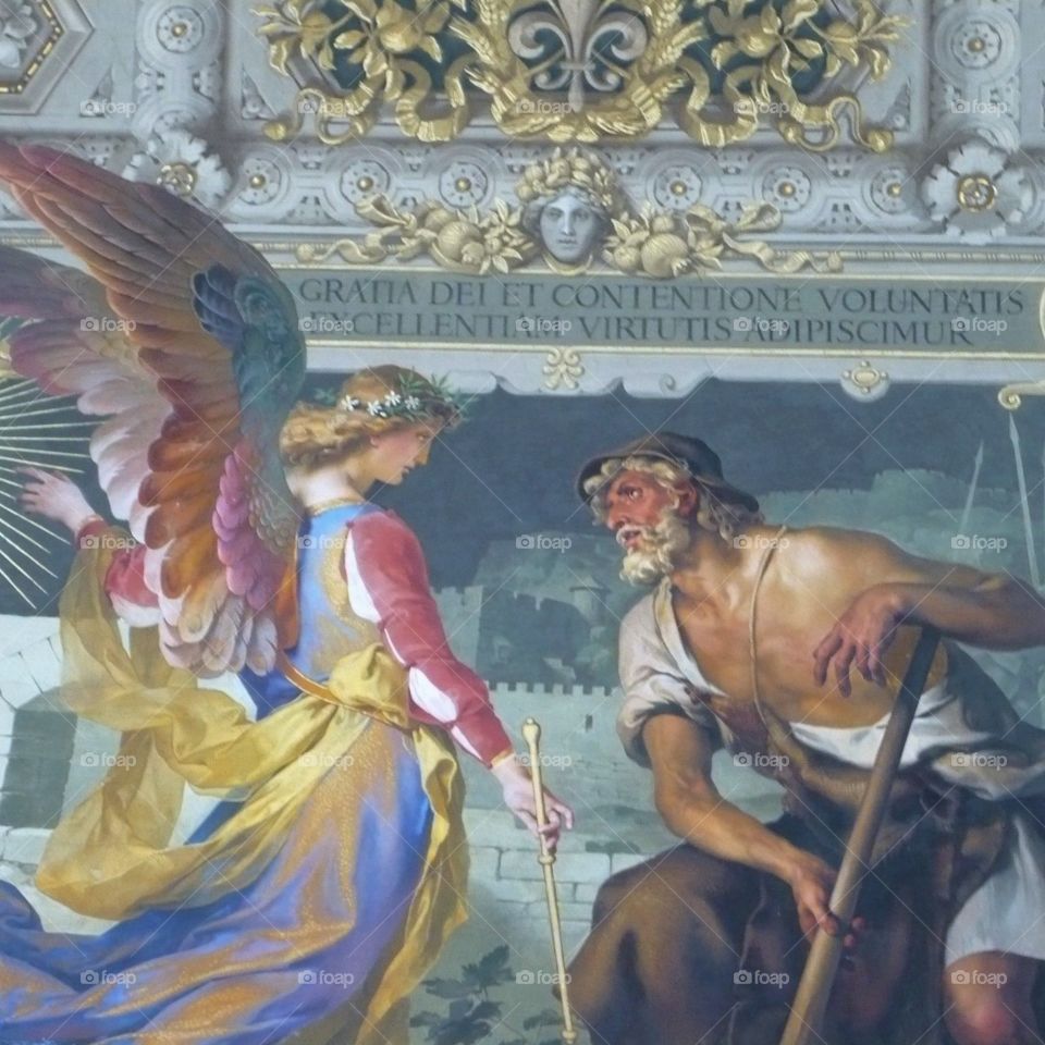 A vibrant, colorful demonstration of artwork restoration in Italy