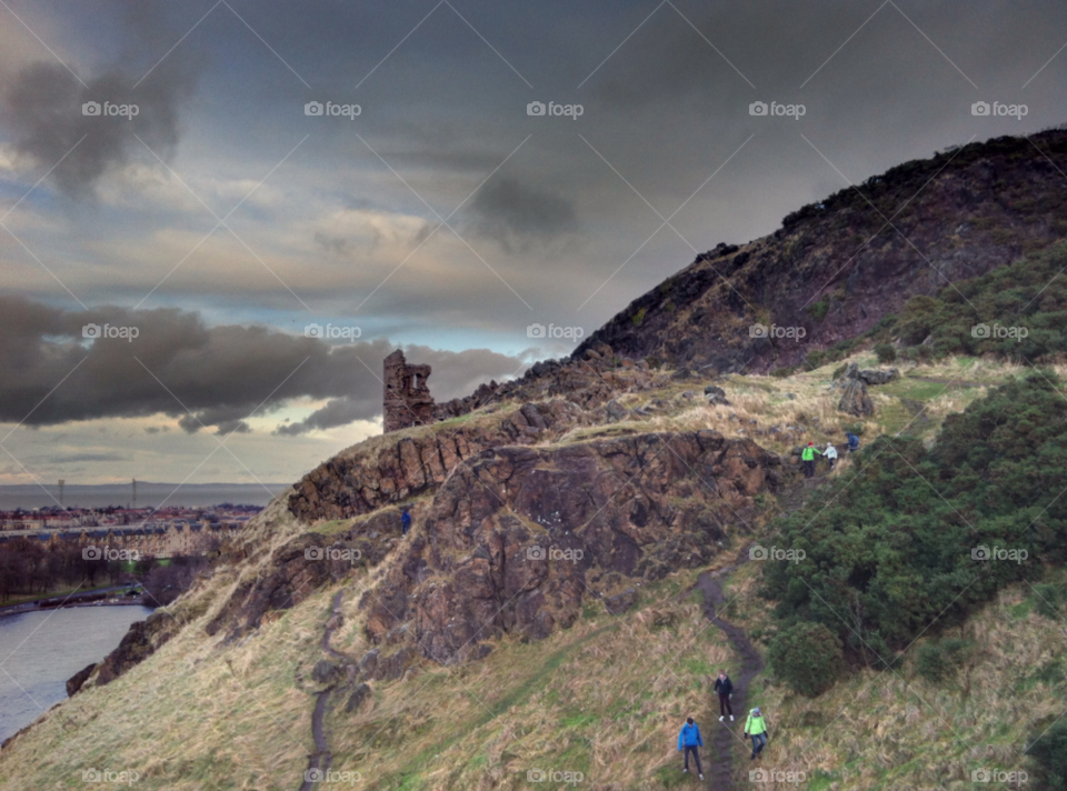 sky mountain scotland cliff by cattibutler