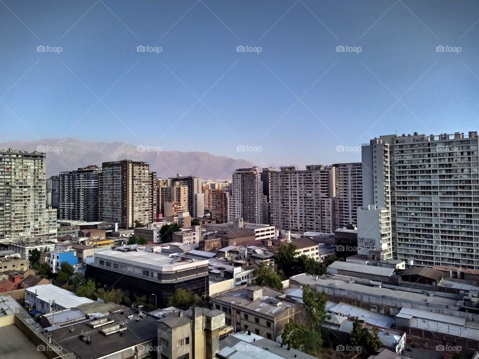 vista aérea de Santiago Chile