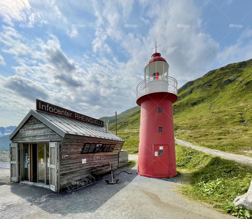 Swiss Lighthouse and Old Cabin