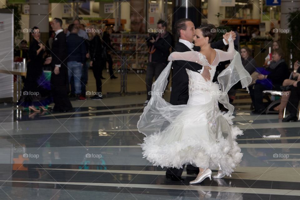 Couple Dancing  In A Dance Contest