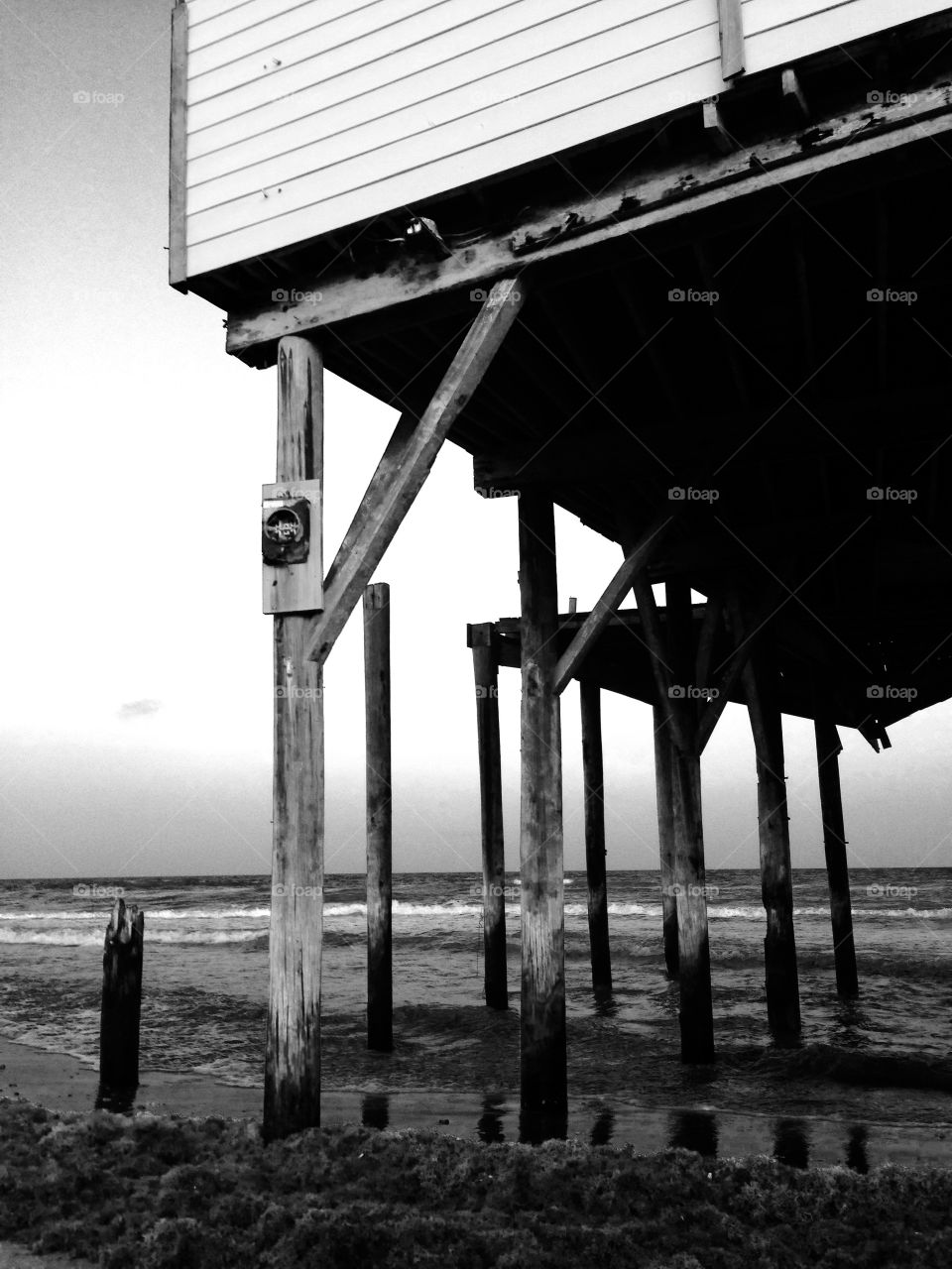 After several hurricanes in south Texas, Surfside Beach had a few houses left standing in the surf. They are quite creepy and it's as if they are just waiting for their fate, will they be torn down by the city or will a hurricane finish them off 