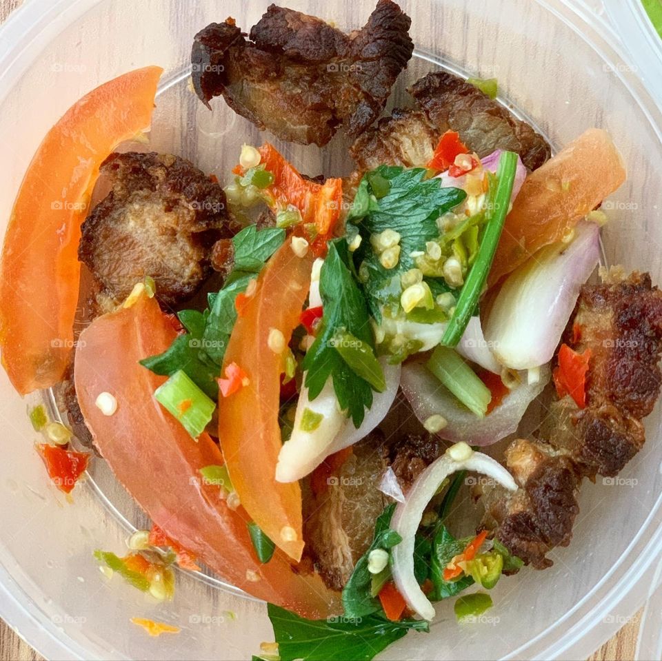 Thai salad snacks great for pairing with beer