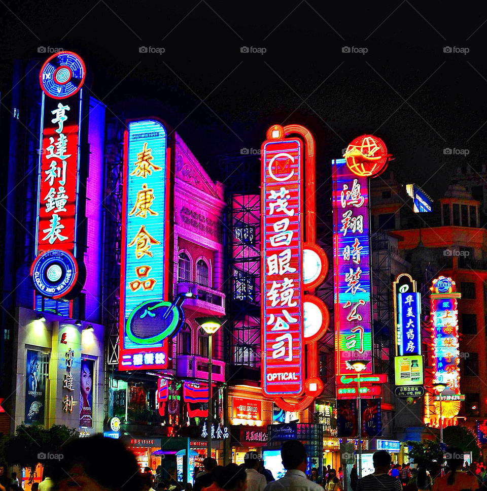 shangai neon lights by pitikelebek