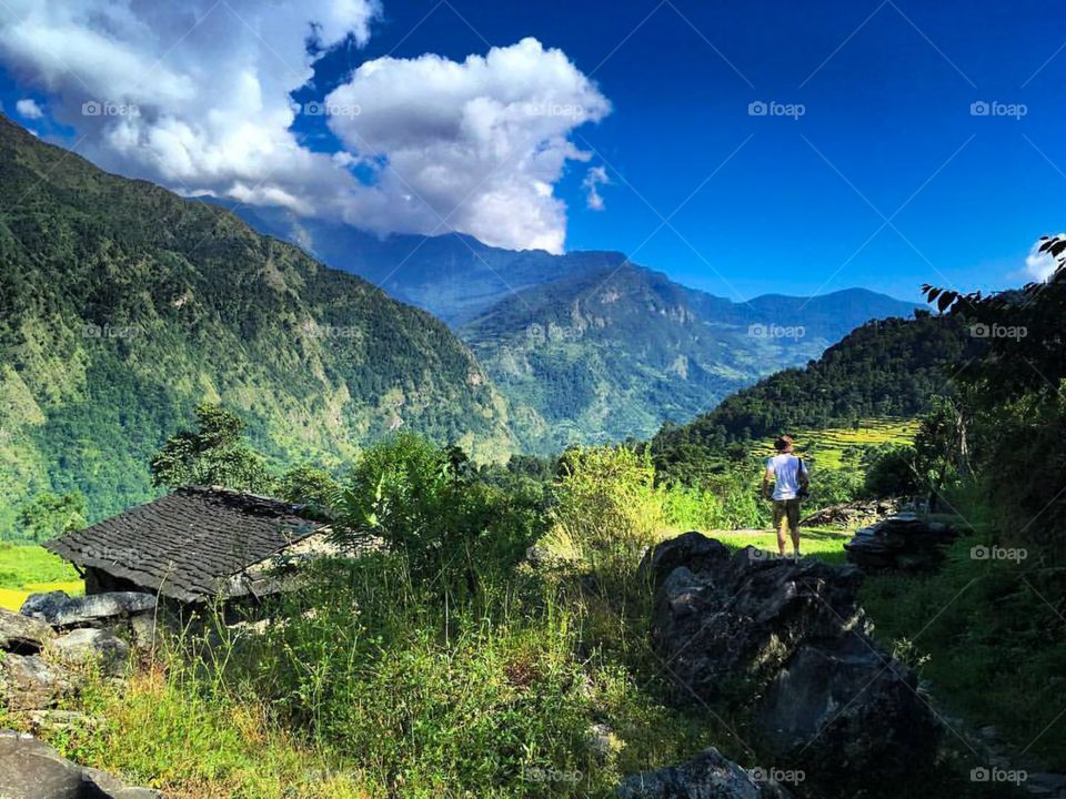 Just taking it all in and enjoying the moment. Photo taken on the Dhaulagiri Circuit Trek in Nepal.