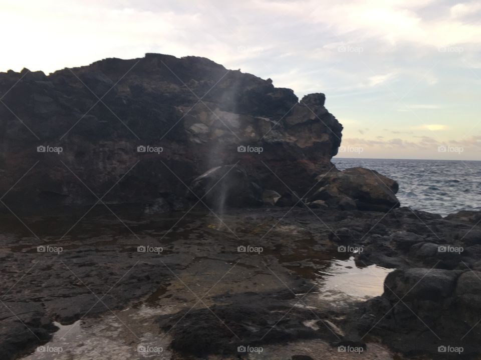 Rocks and blowhole 