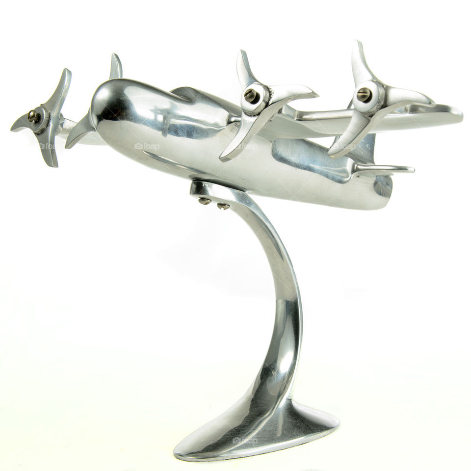 Chrome Airplane Model
