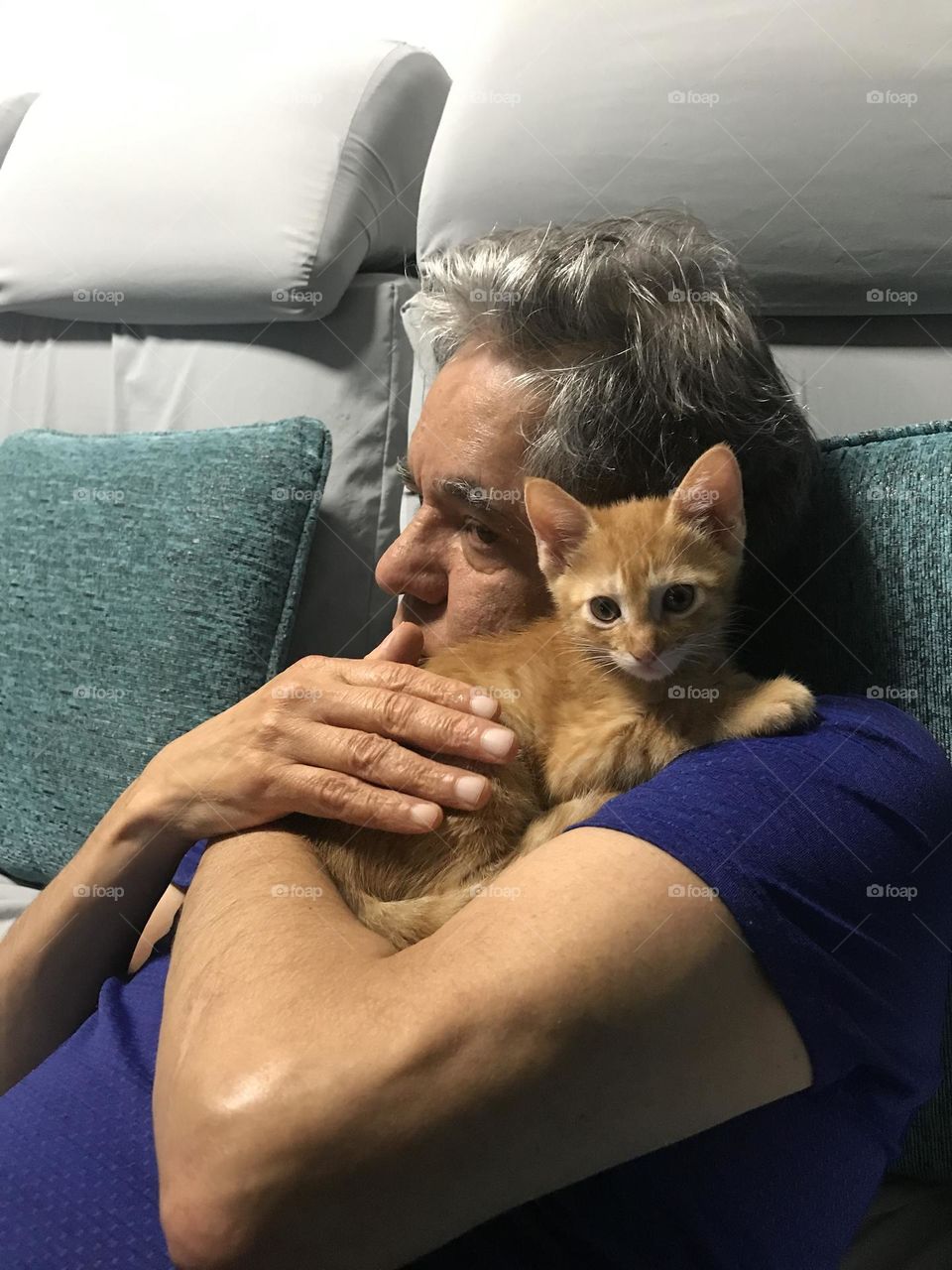 Man with cat