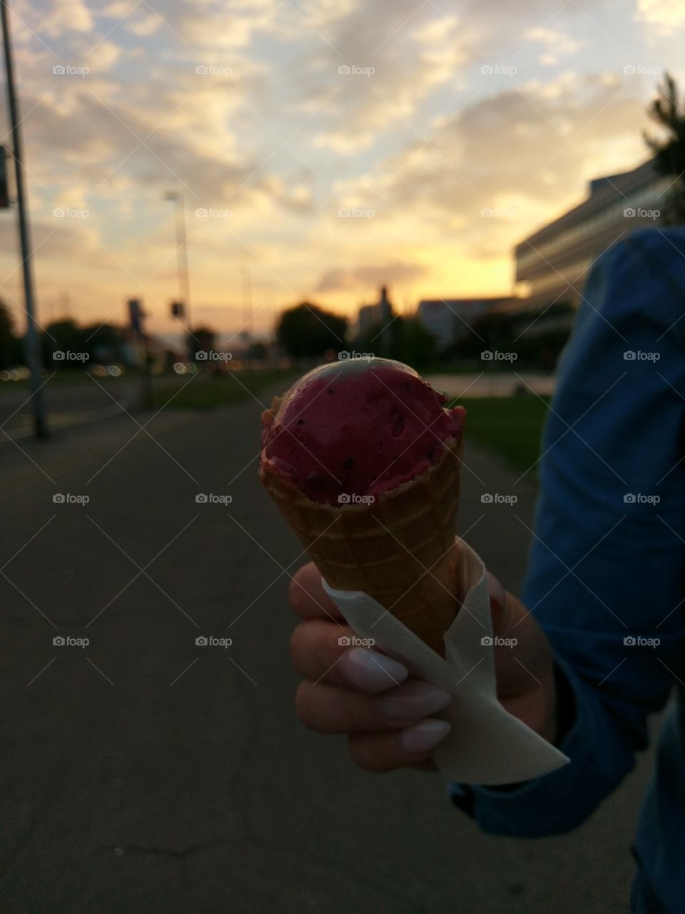 Ice cream and sunset