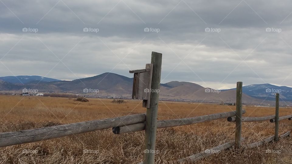 wood bird house on a fence