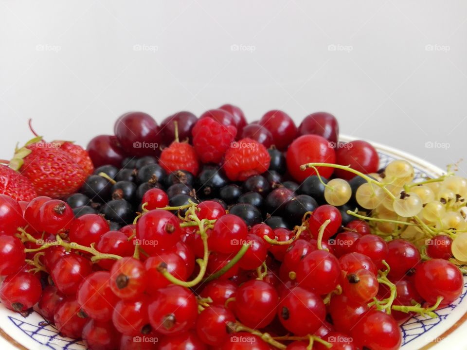 Fresh berries in plate