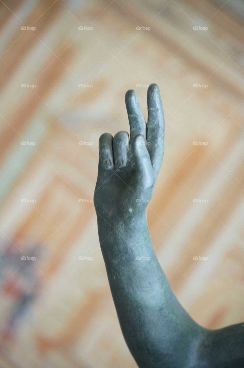 peace sign from sculpture