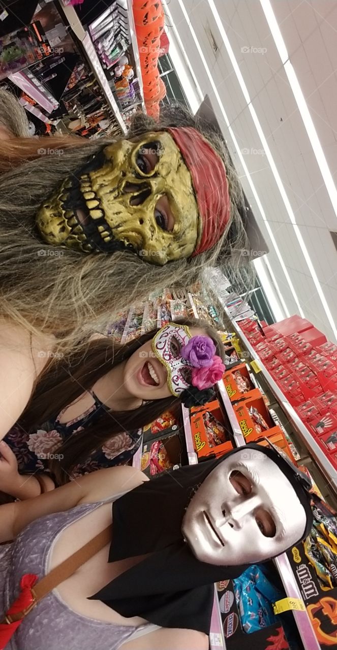Friends in Halloween Masks
