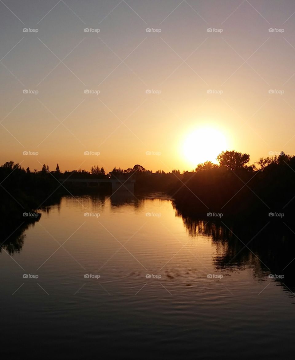 Sunset, Dawn, Reflection, Lake, Evening